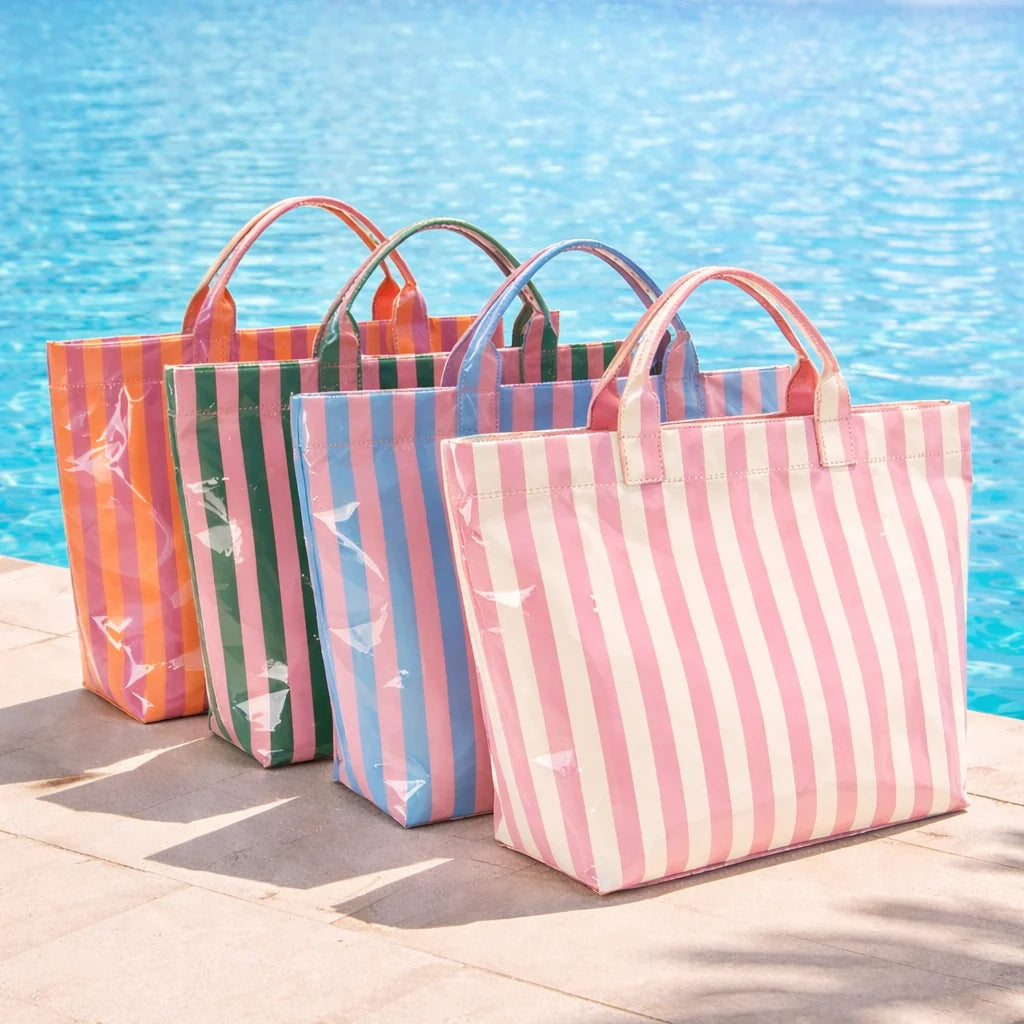 Waterproof Striped Beach Tote