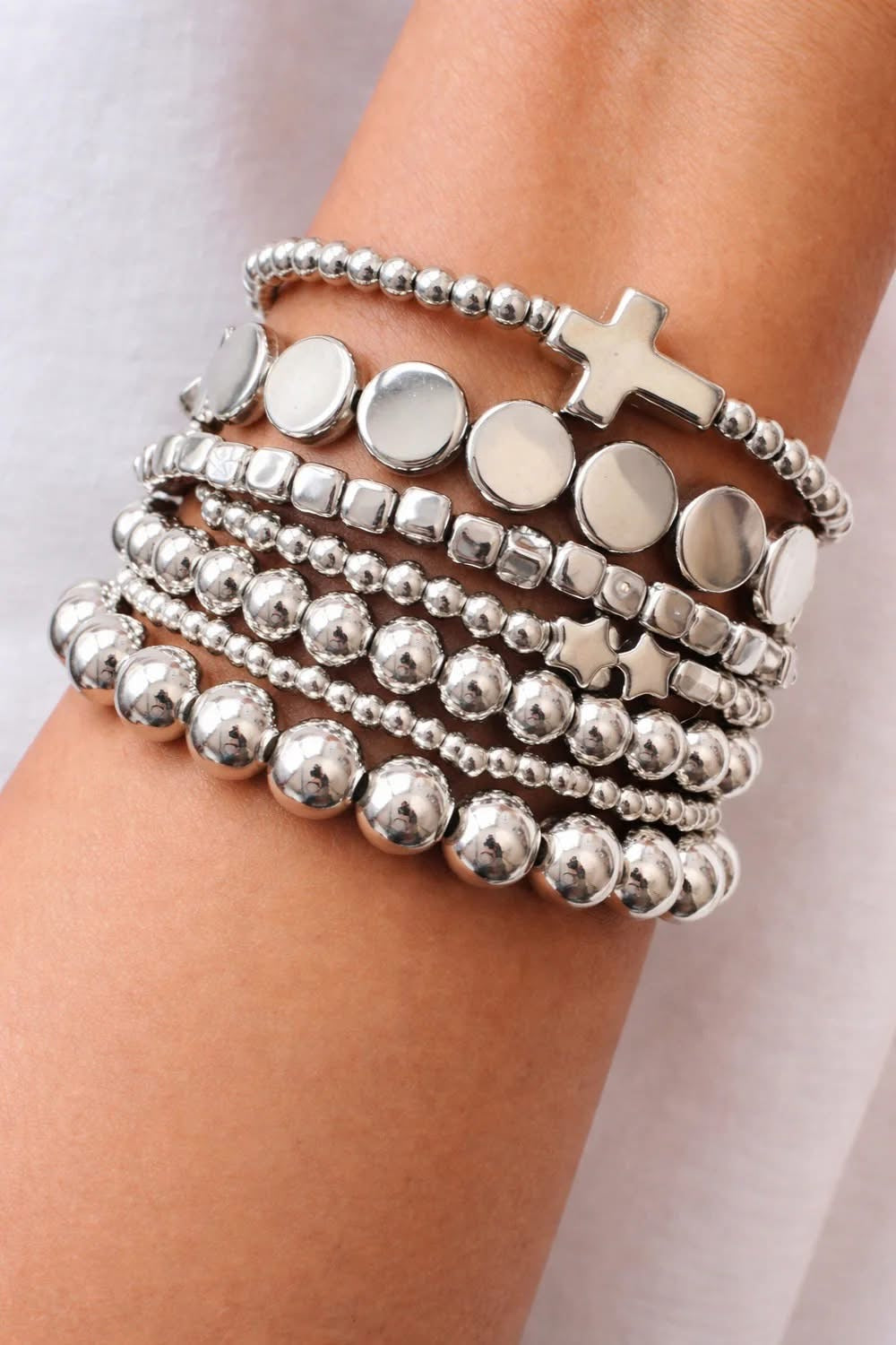 Faith SILVER Bracelet Stack