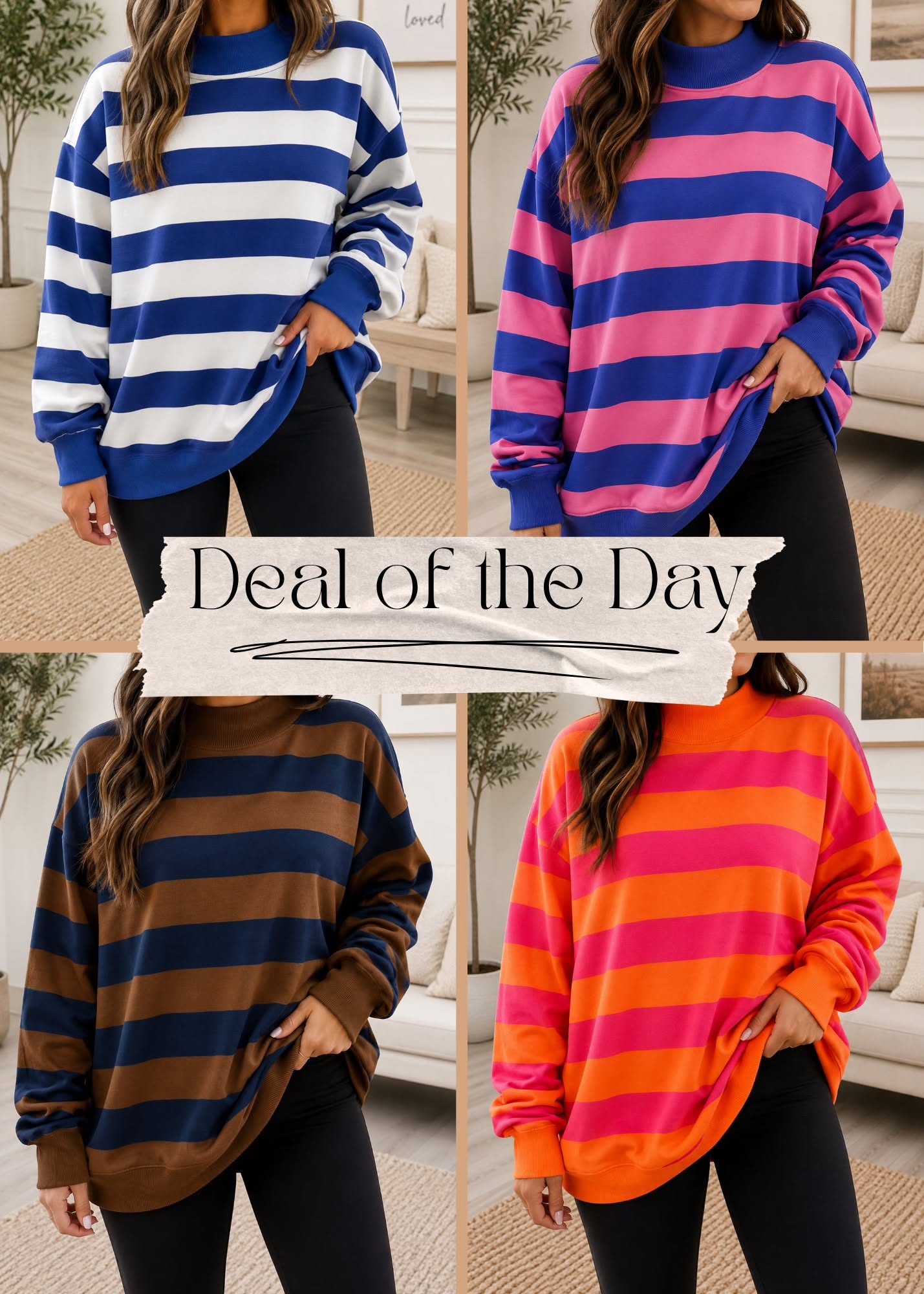 Stripe Colorblock Sweatshirt