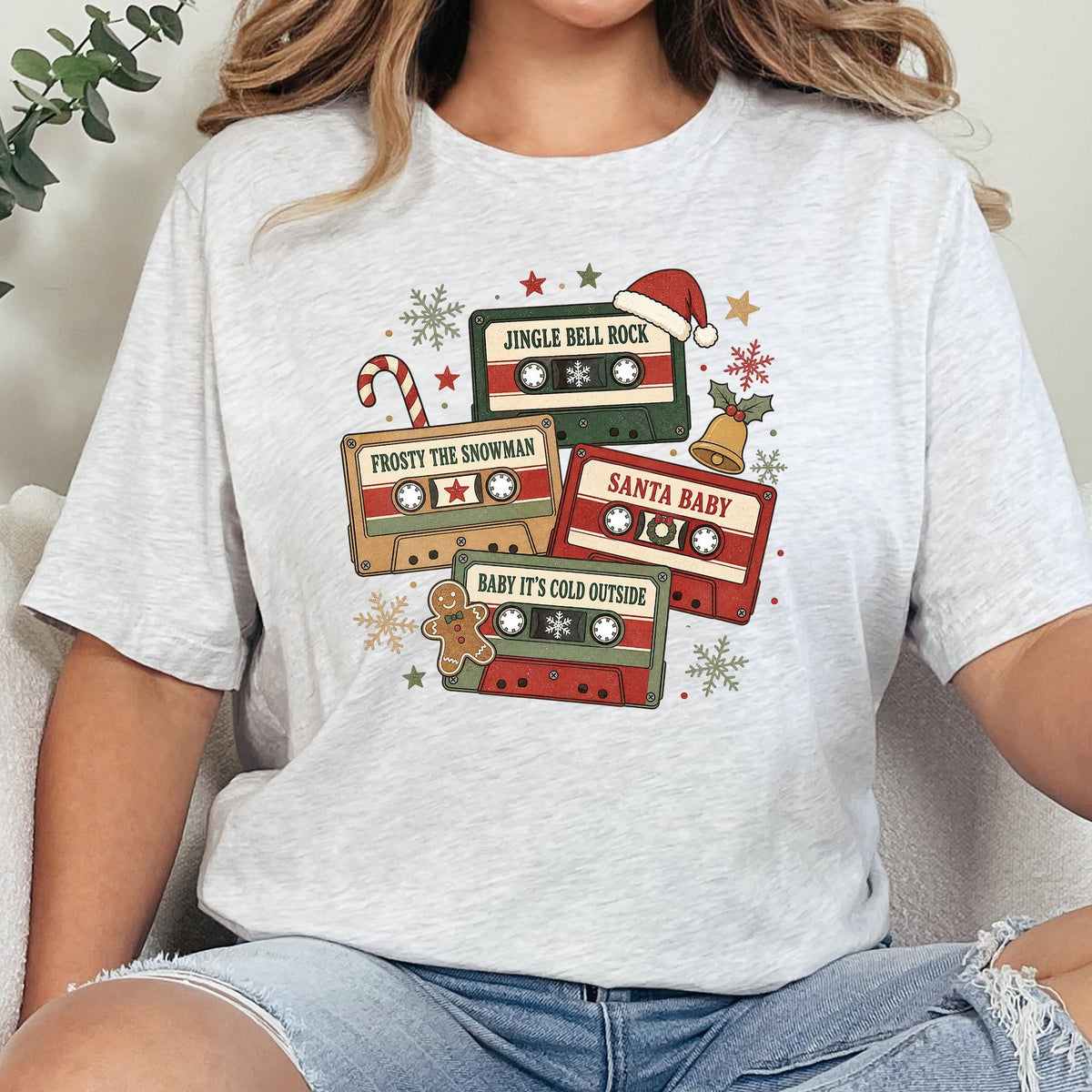 Vintage Christmas Cassettes Tee