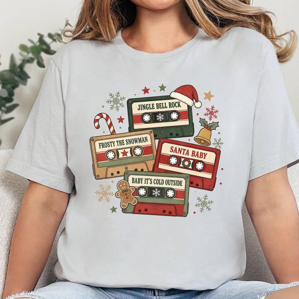 Vintage Christmas Cassettes Tee