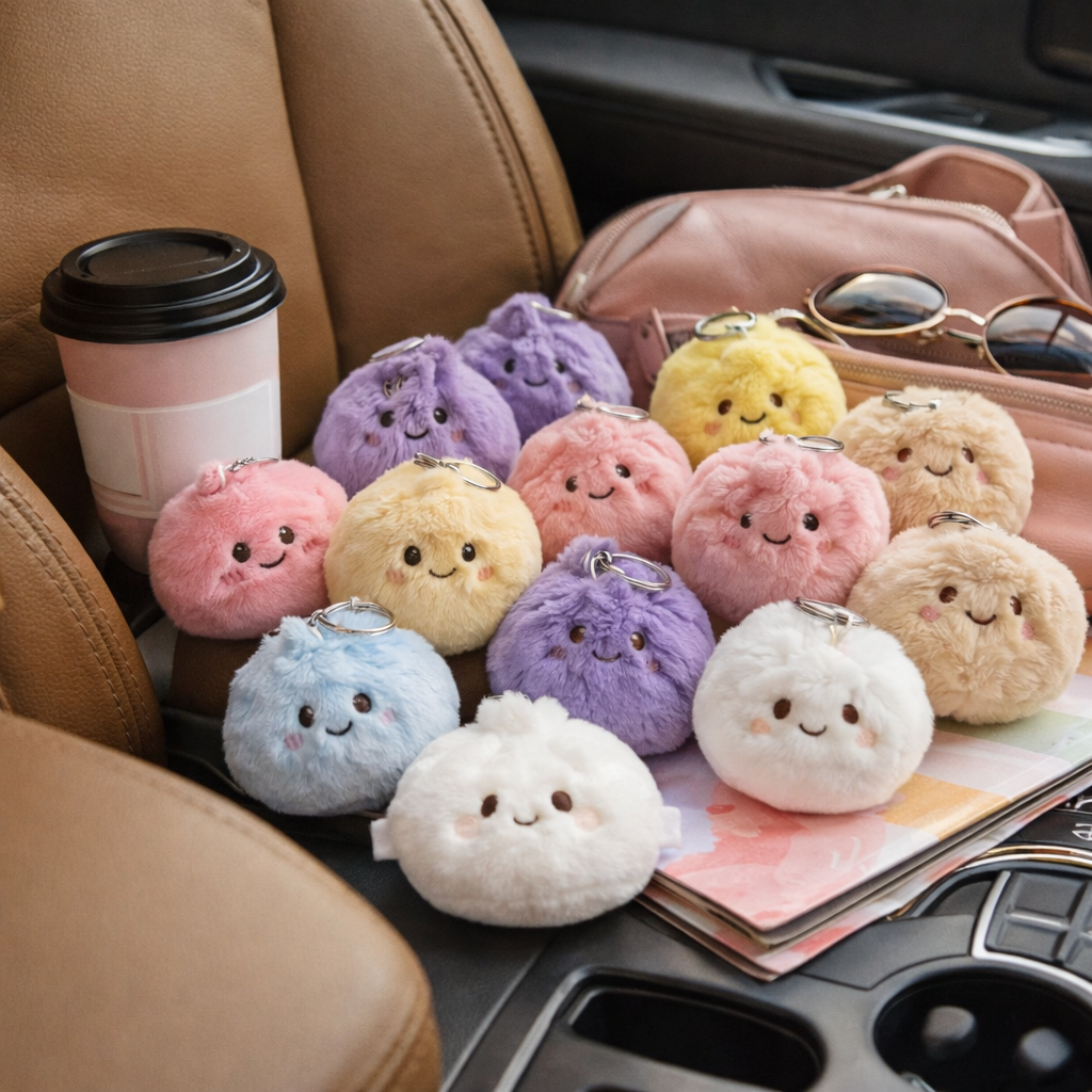 Plush Dumpling Keychains
