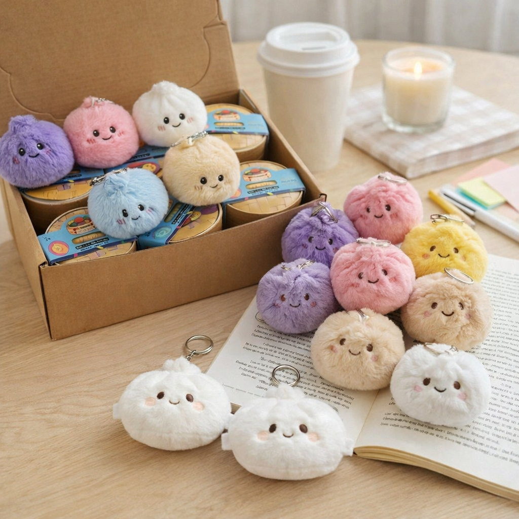 Plush Dumpling Keychains