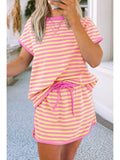 Colorblock Striped Short Set