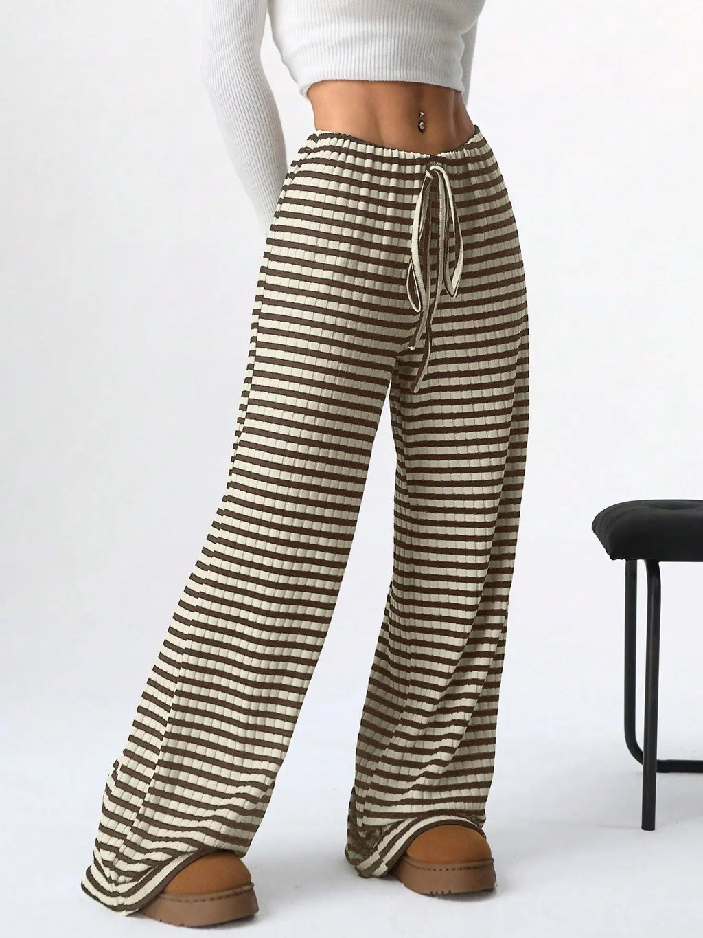 Cotton Wide Leg Lounge Pants