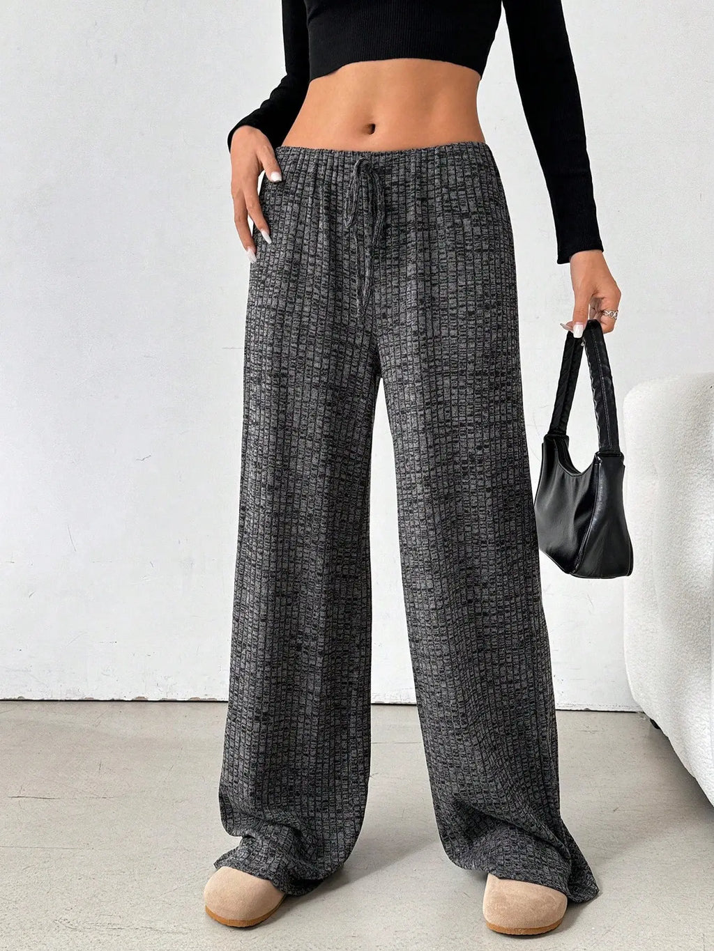 Cotton Wide Leg Lounge Pants