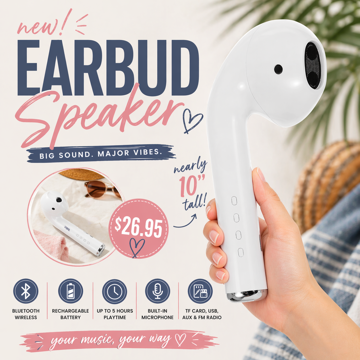 GIANT Earbud Bluetooth Speaker