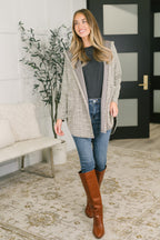 First Things First Hooded Cardigan in Neutral