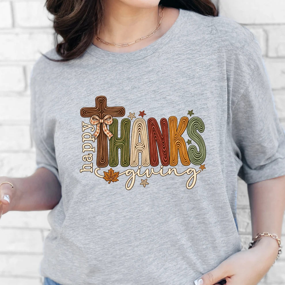 Happy Thanksgiving Outline Graphic Tee