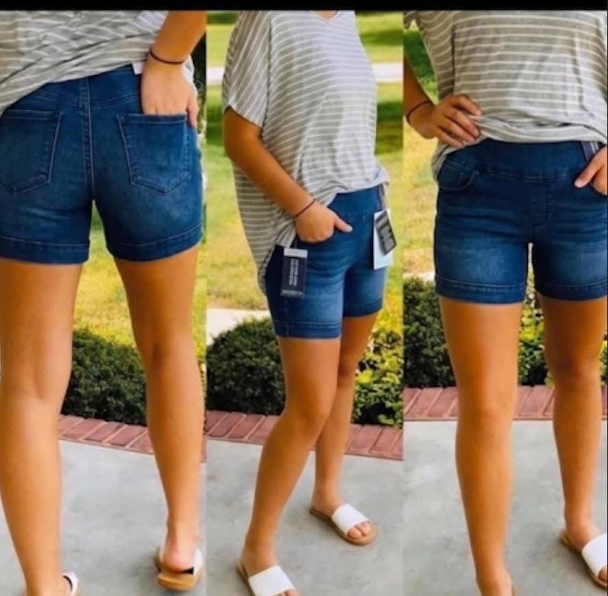 Pull On Denim Shorts