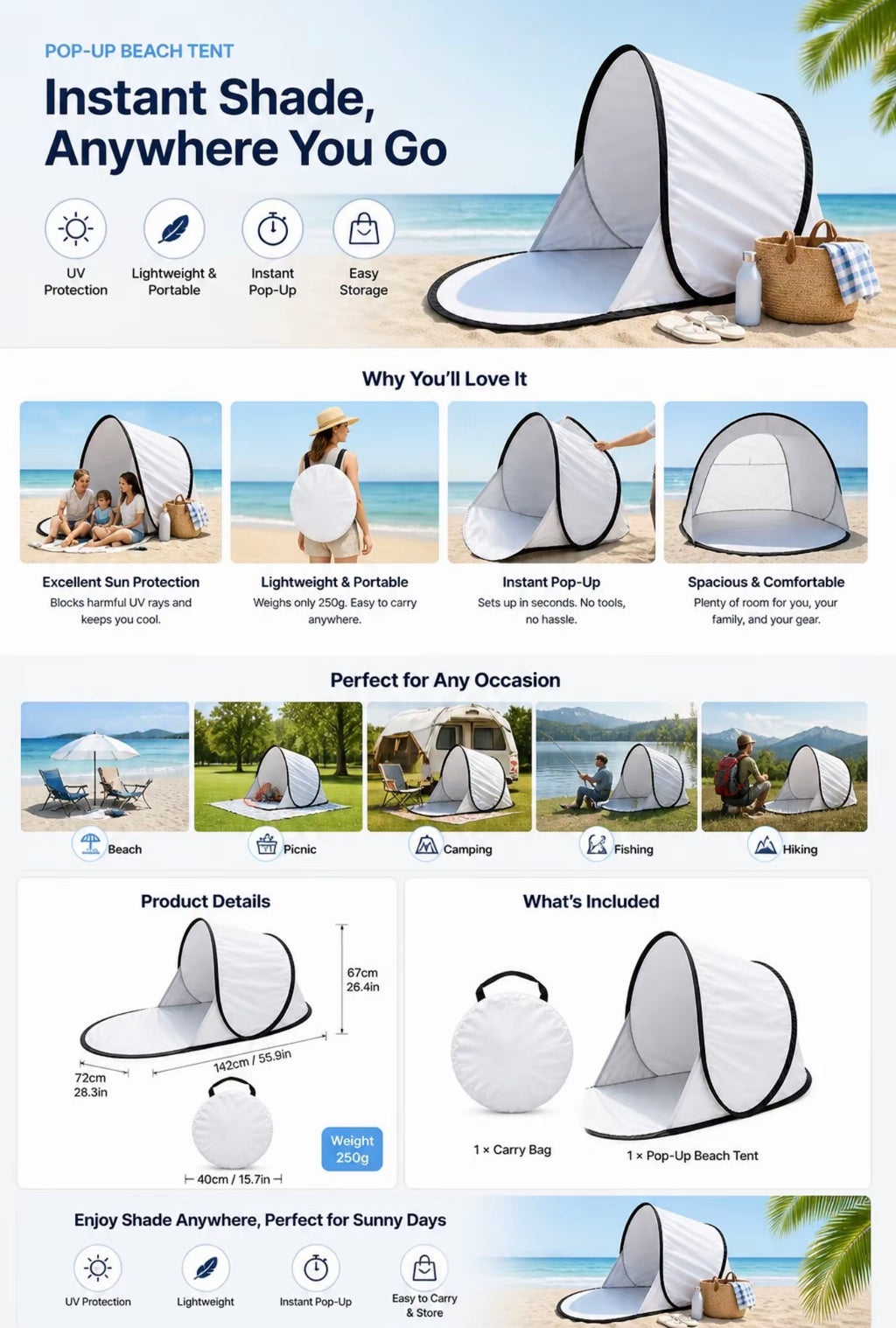 Portable Pop Up Beach Tent