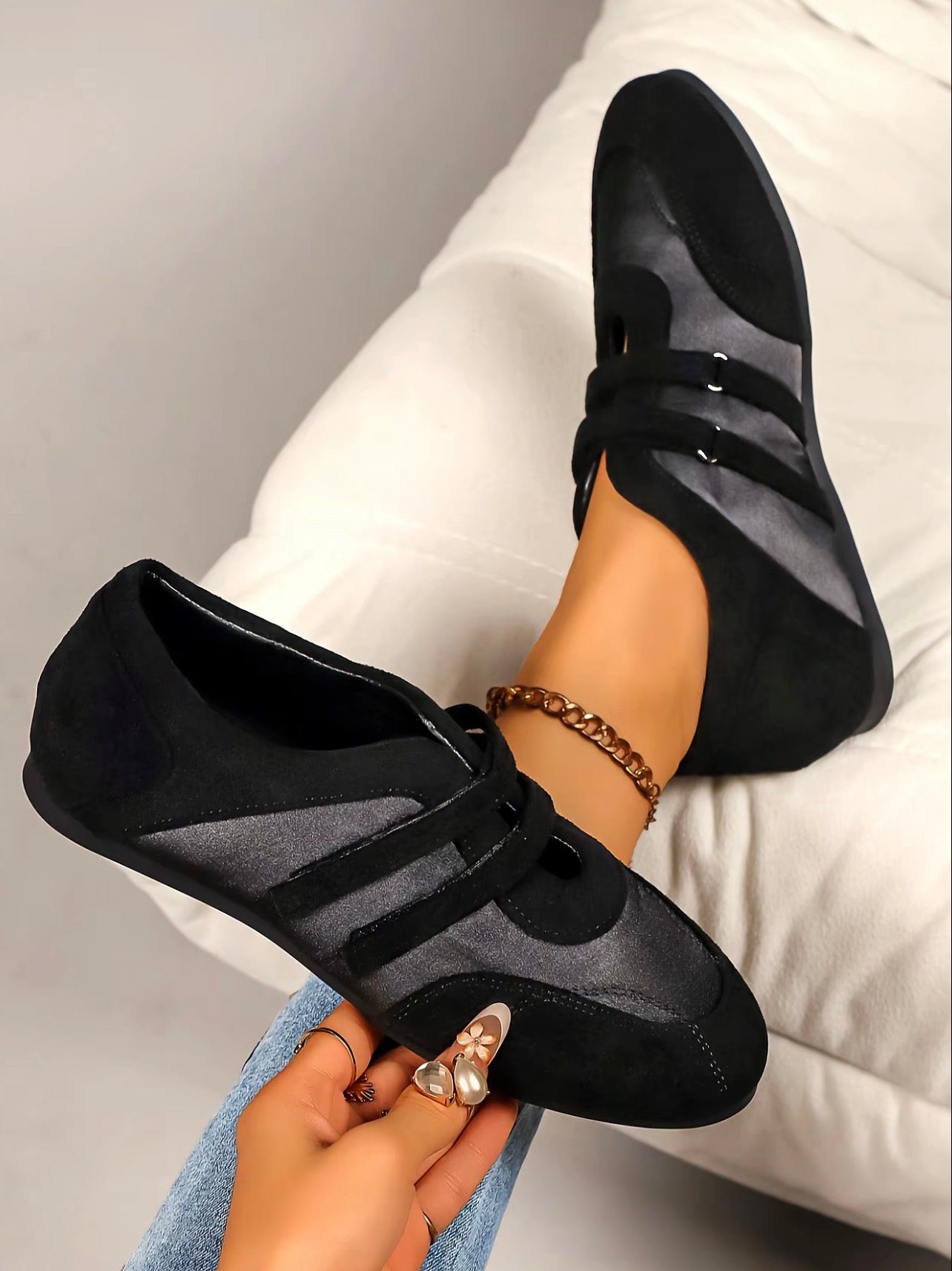 Korean-inspired Mary Jane Magic Tape Ballet Flats
