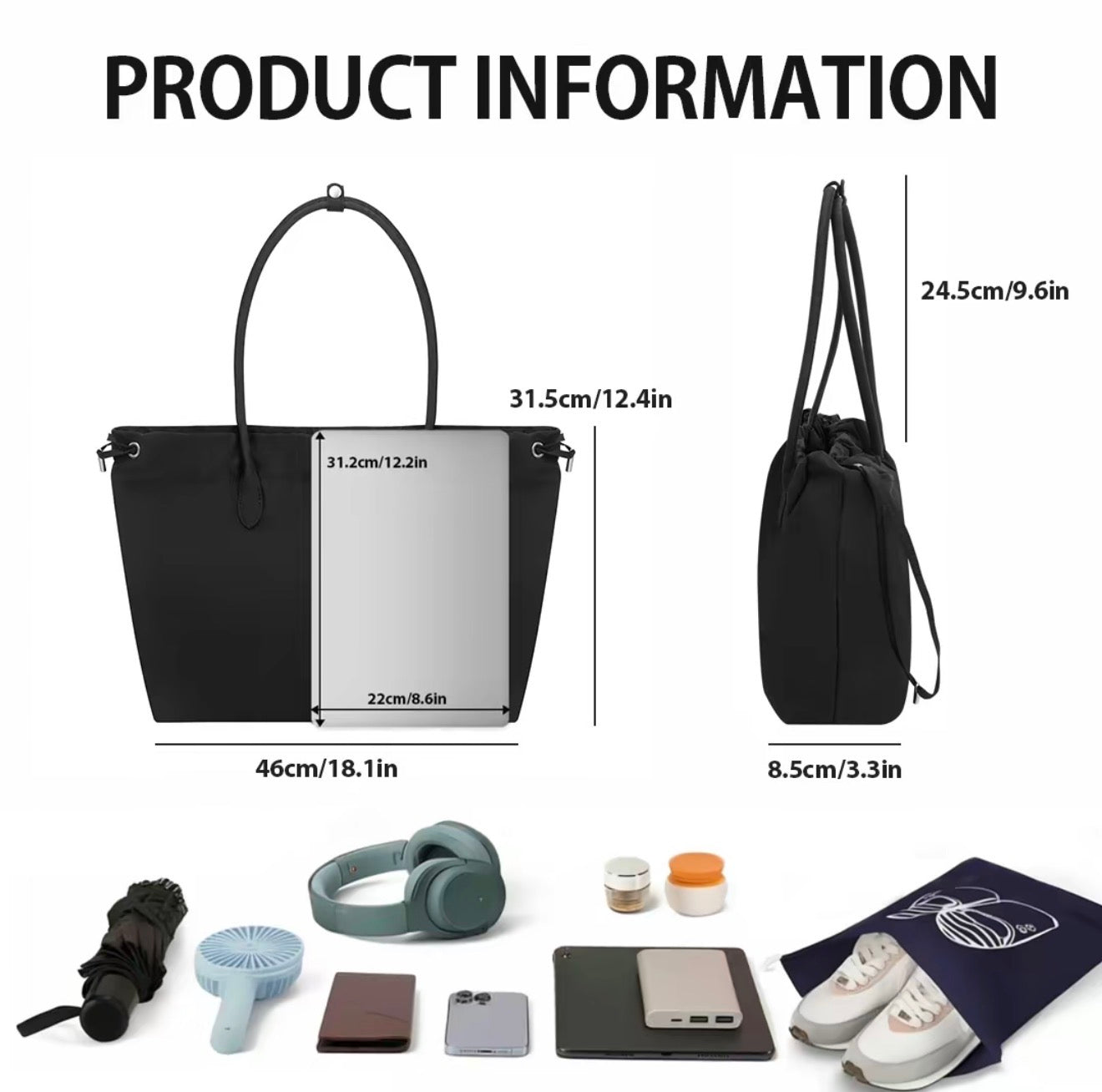 Versatile Cinch Nylon Tote Bag