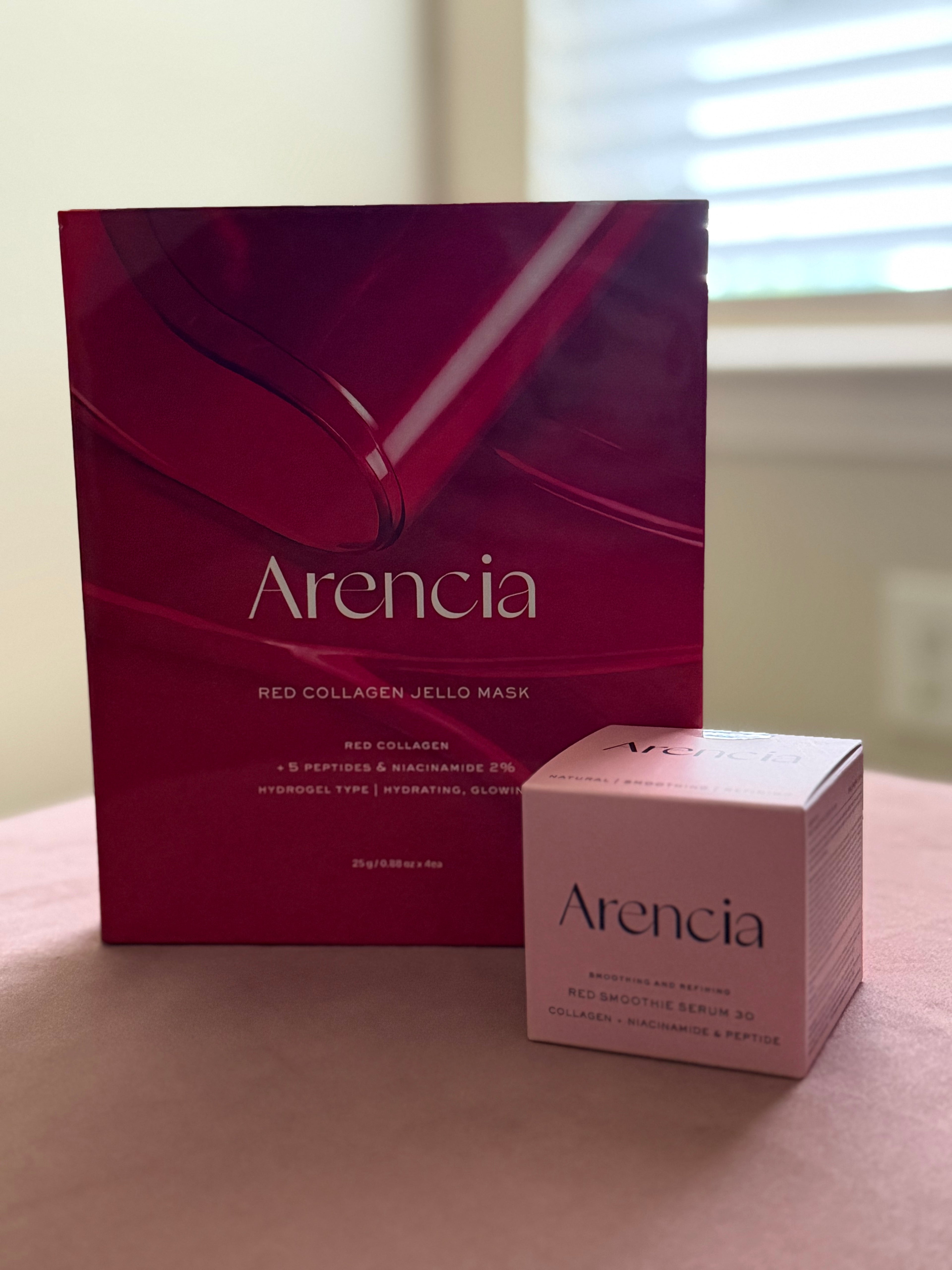Arencia Overnight Red Smoothie Face Mask Serum, Glowing & Soothing with 30% red collagen, Niacinamide, Peptide, Vitamin E