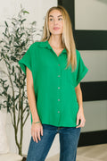 Keep Up Collared Button Down in Green