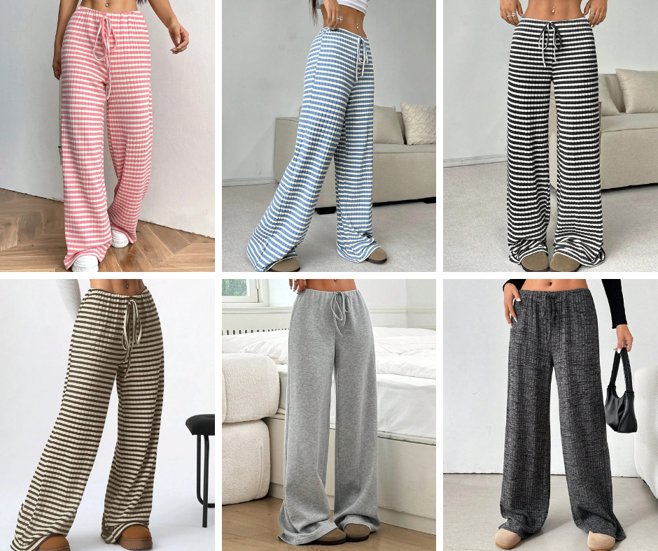 Cotton Wide Leg Lounge Pants