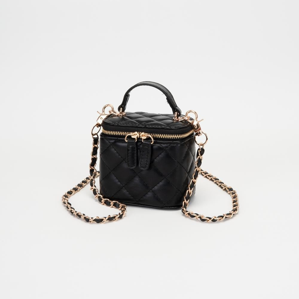 Quilted Vegan Leather Mini Tote Crossbody Bag