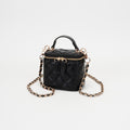 Quilted Vegan Leather Mini Tote Crossbody Bag
