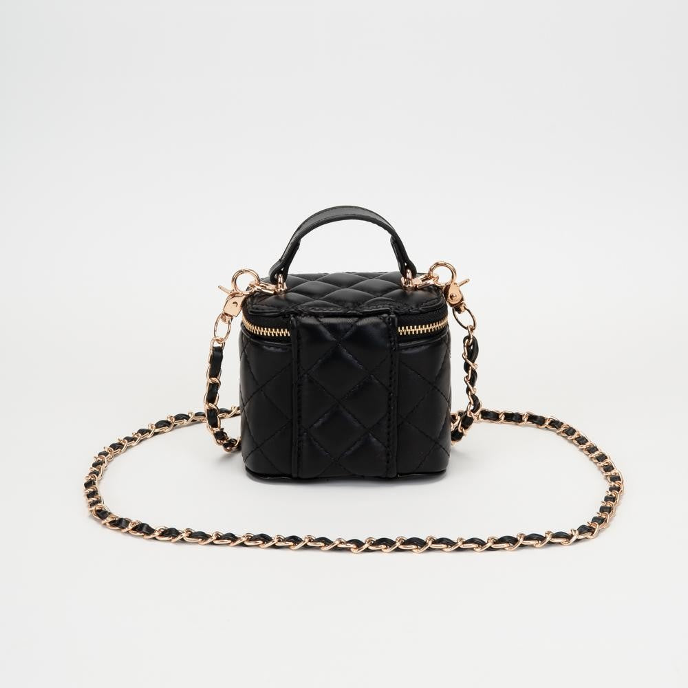 Quilted Vegan Leather Mini Tote Crossbody Bag
