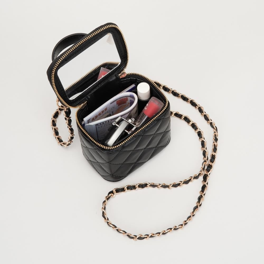 Quilted Vegan Leather Mini Tote Crossbody Bag