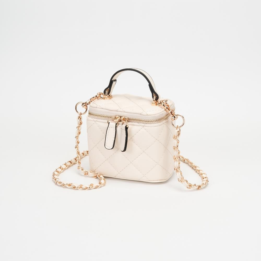 Quilted Vegan Leather Mini Tote Crossbody Bag