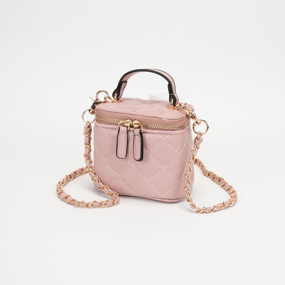 Quilted Vegan Leather Mini Tote Crossbody Bag