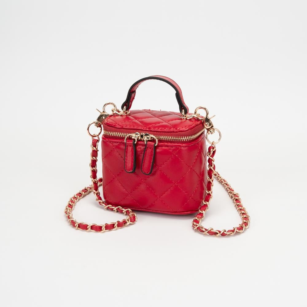 Quilted Vegan Leather Mini Tote Crossbody Bag