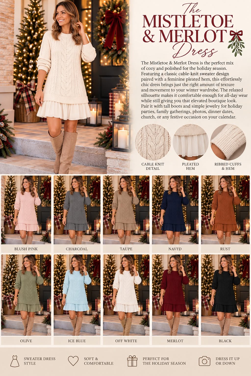 The Mistletoe & Merlot Dress