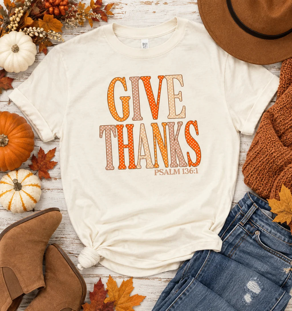 Polka Dot Give Thanks Tee