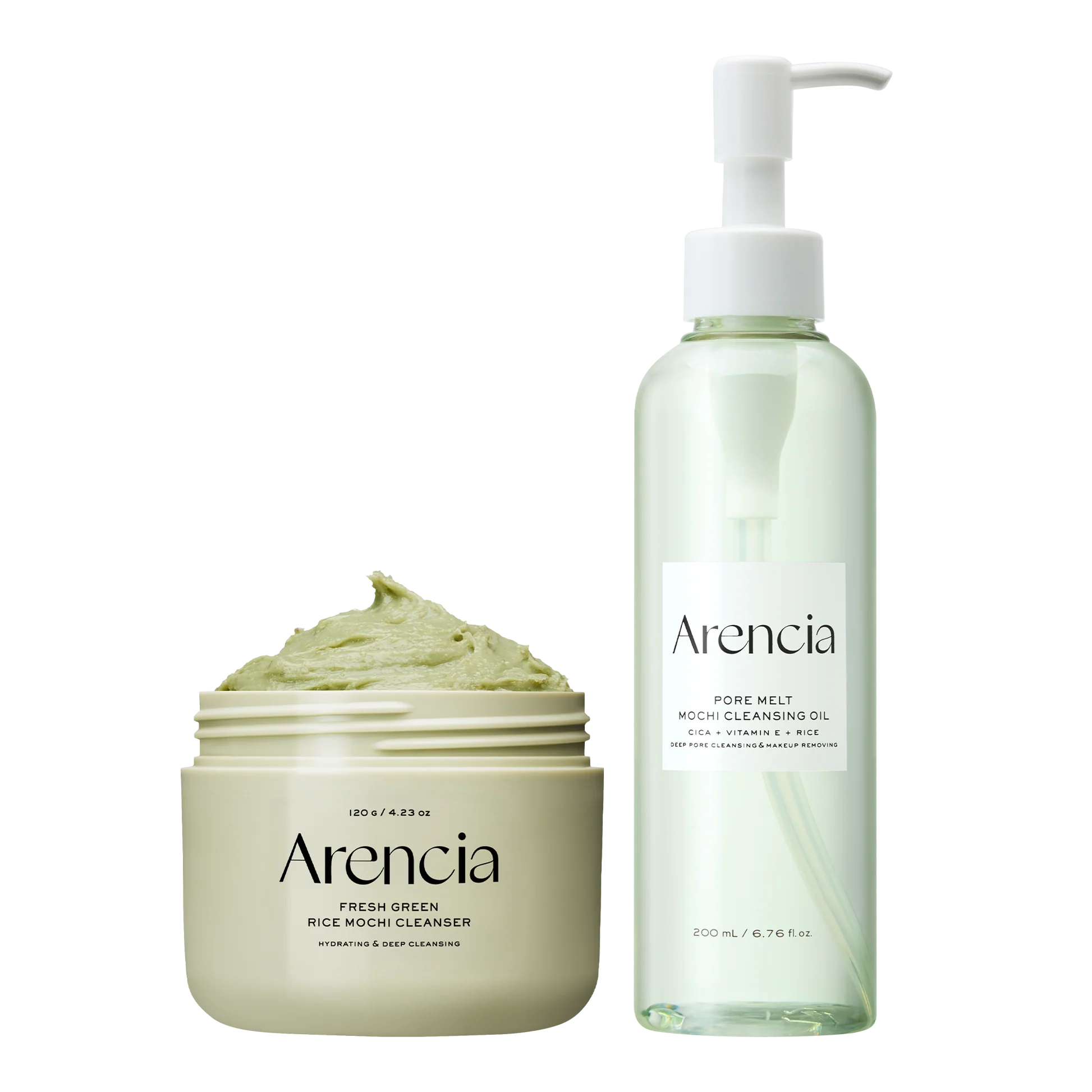 Arencia Pore Melt Double Cleansing Duo - Gentle Cleansing Oil & Fresh Green Rice Mochi Cleanser