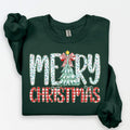 Preppy Floral Merry Christmas Sweatshirt