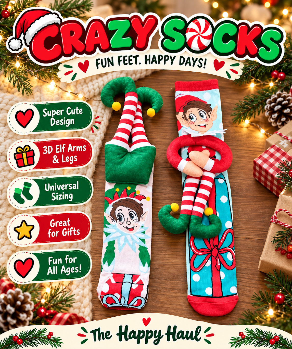 Elf Crazy Socks