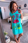 On My Last Leg Women's Flamingo V-Neck Nightshirt
