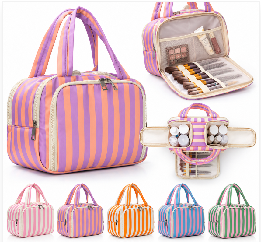 Striped Toiletry Organizing Bag