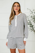 Situationally Sound Striped Long Sleeve Top and Shorts Set