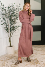 Travel Plush Knit Dress in Autumn Berry