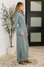 Travel Plush Knit Dress in Soft Teal