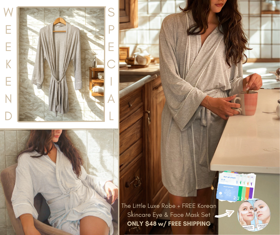 The Little Luxe Robe + FREE Korean Skincare Eye &amp; Face Mask Set