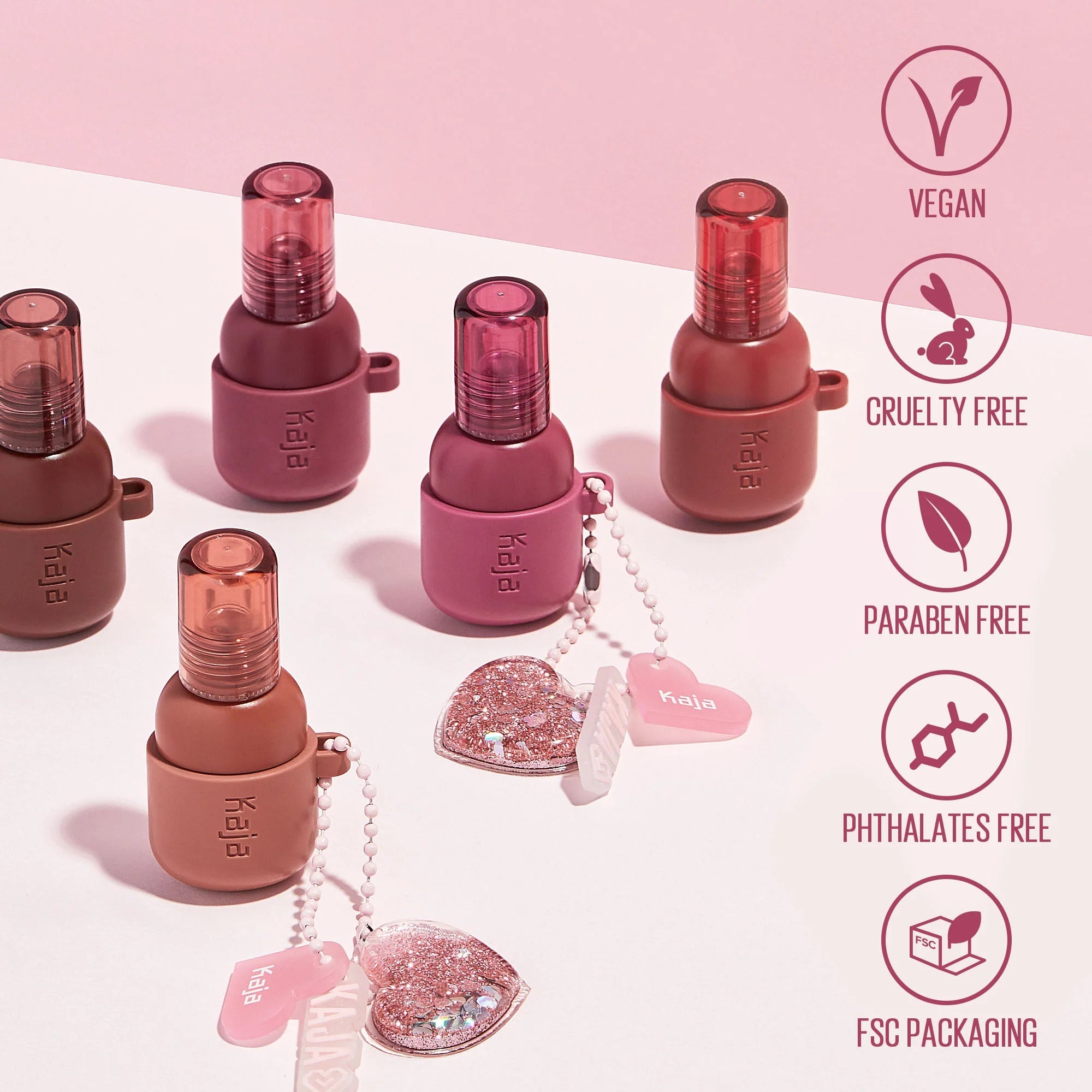 Kaja Jelly Charm Glazed Lip Stain & Blush with Keychain